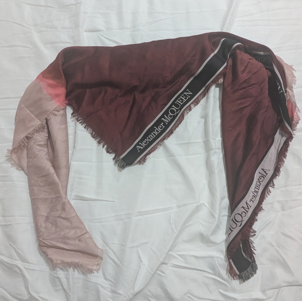 Alexander McQueen Unisex Ombre Logo Scarf